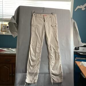 Younique Cargo Pants Adjustable Drawstring Beige Size Small Mid Rise